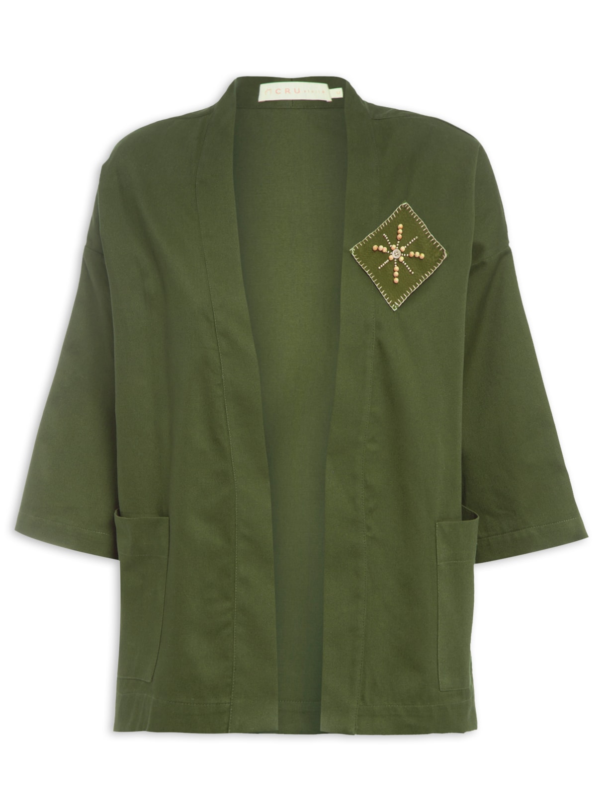 Kimono Feminino Militar Bordado - Verde