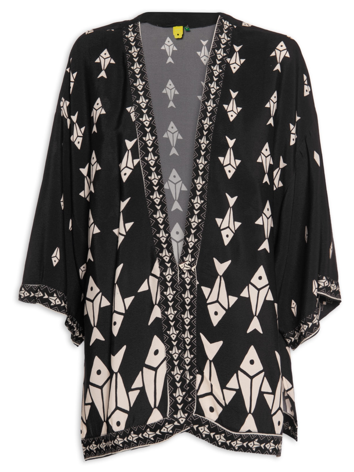 Kimono Feminino Peixinhos - Preto