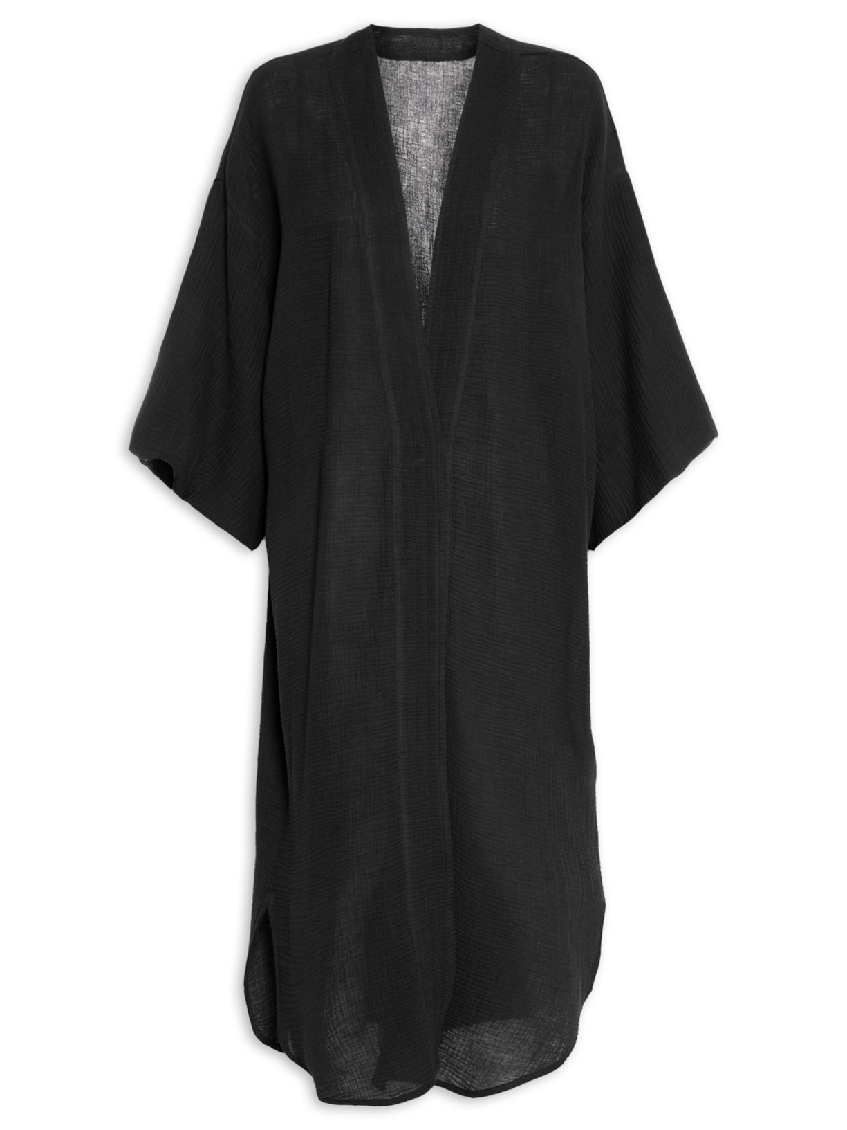 Kimono Feminino Praia Gauze - Preto
