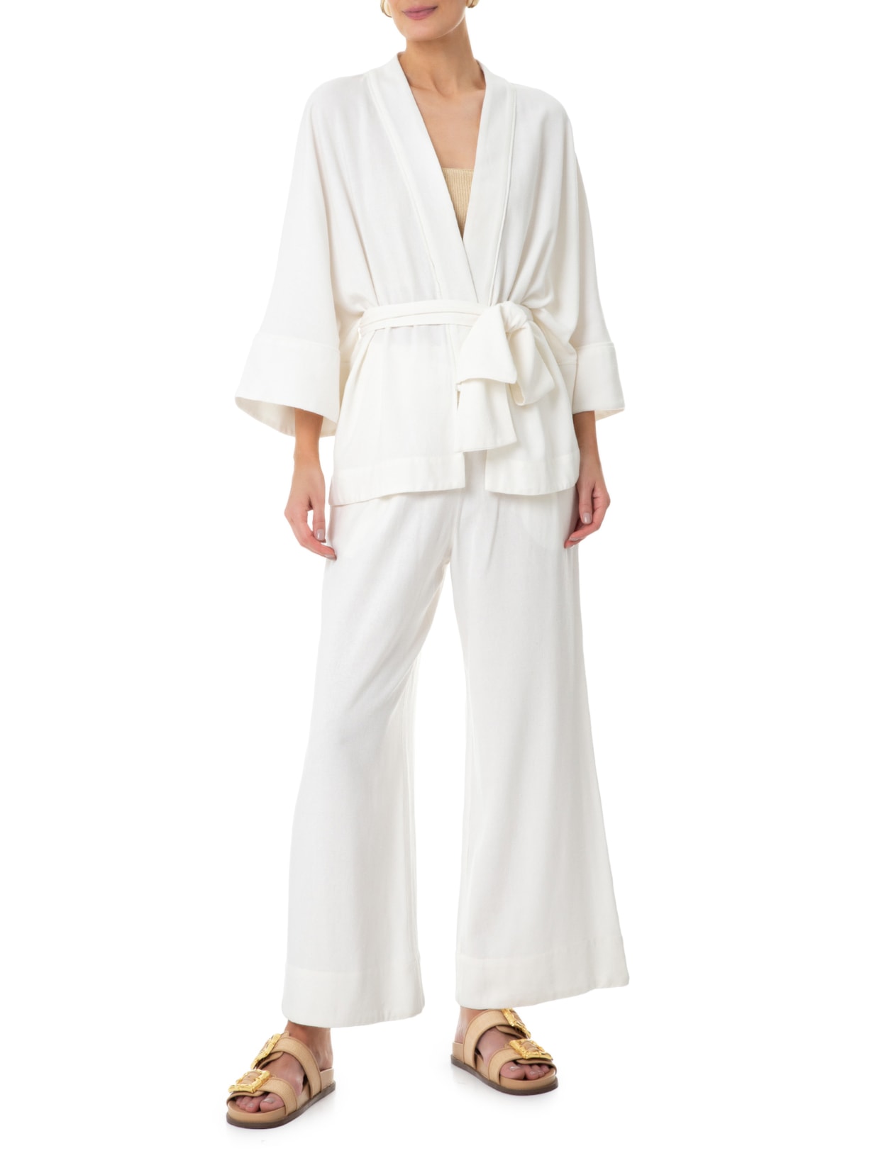 Kimono Feminino Punho Largo Off White