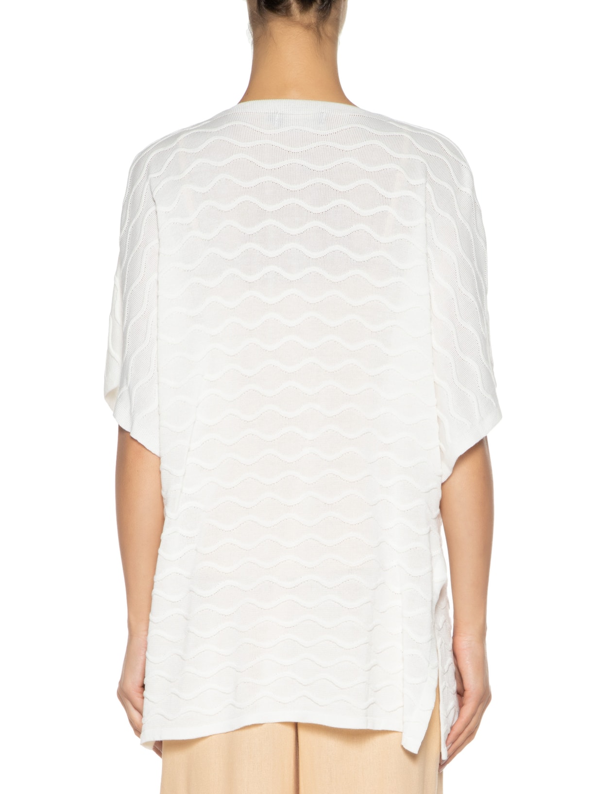 Kimono Feminino Tricot Nervuras Ondas Off White Maria Filó