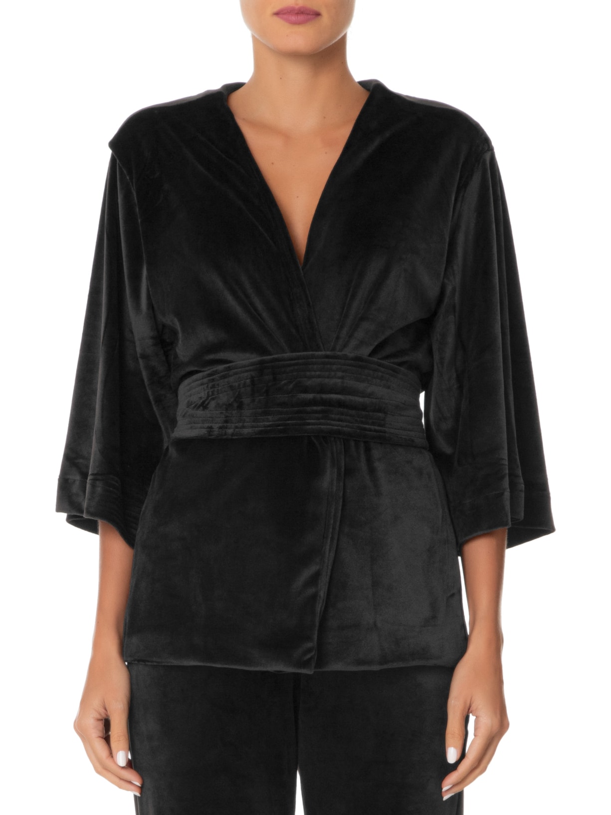 Kimono Feminino Veludo Preto Maria Filó