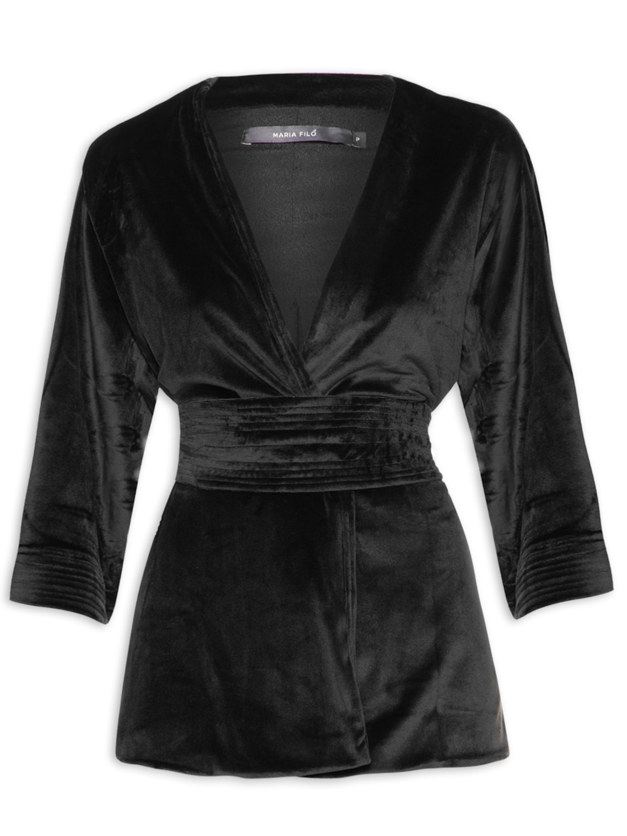 Kimono Feminino Veludo Preto Maria Filó