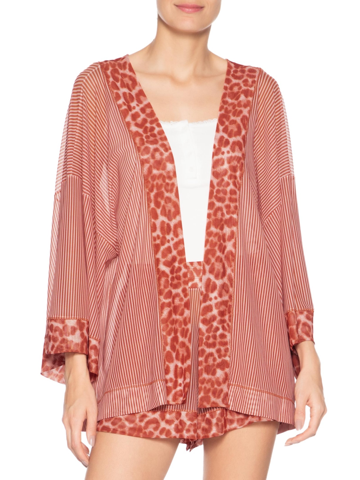 Kimono Femnino Tule Malu Vermelho Jogê