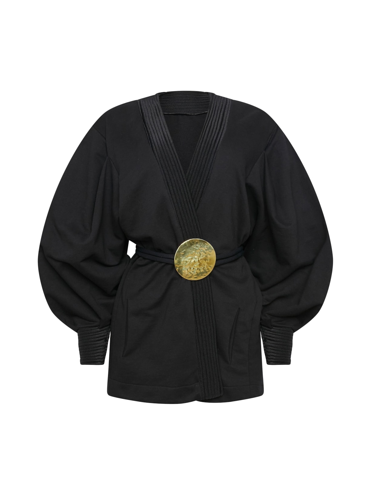 kimono moletom matelassê preto