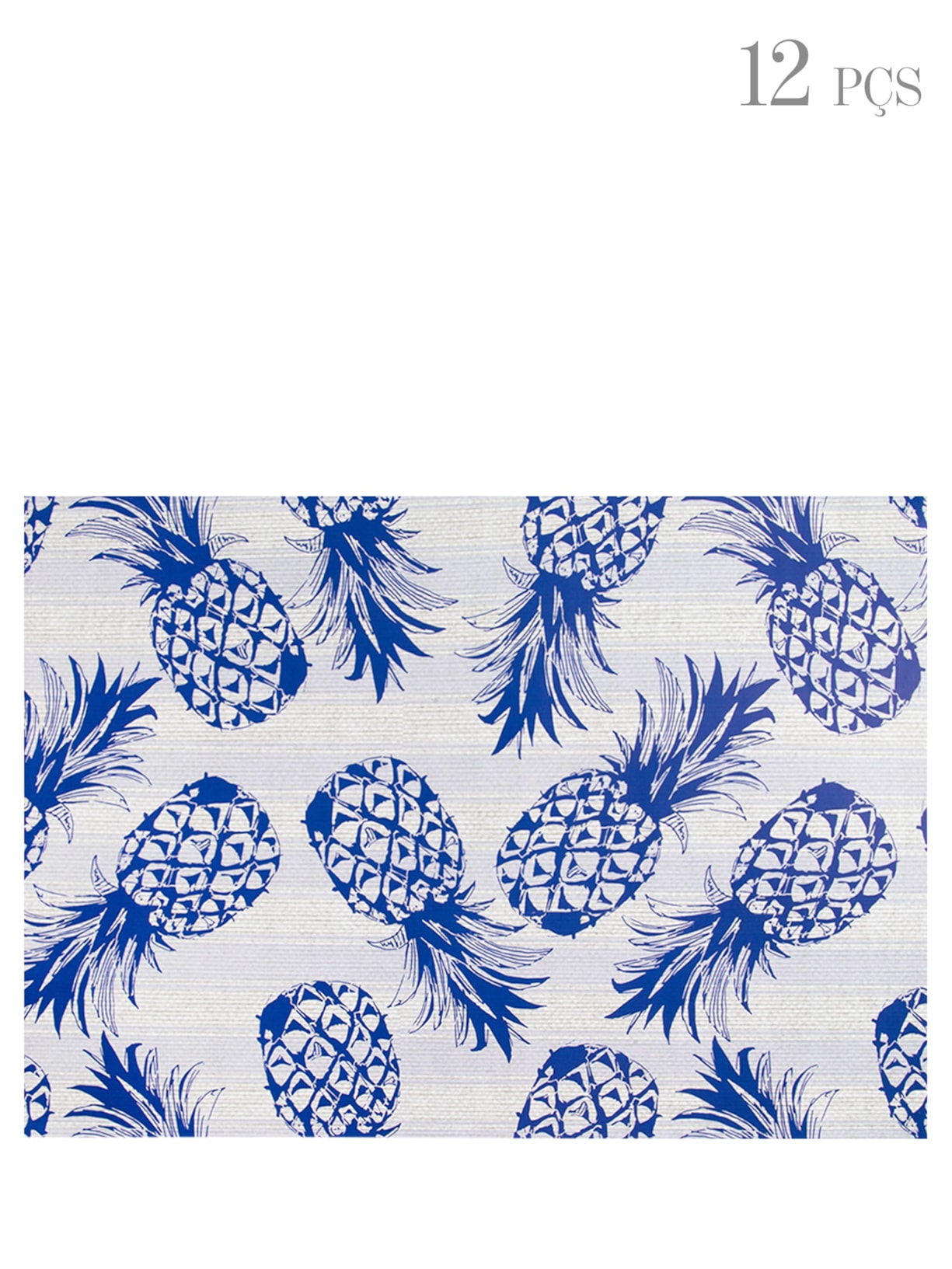 Kit 12 Jogos Americanos Abacaxi Azul Easy Home Design