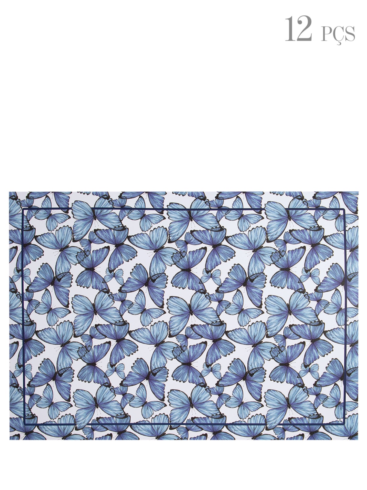 Kit 12 Jogos Americanos Borboletas - Azul