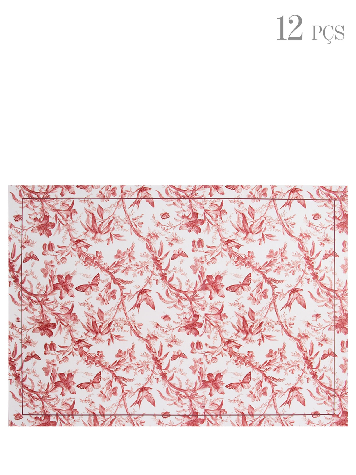 Kit 12 Jogos Americanos Floresta - Vermelho