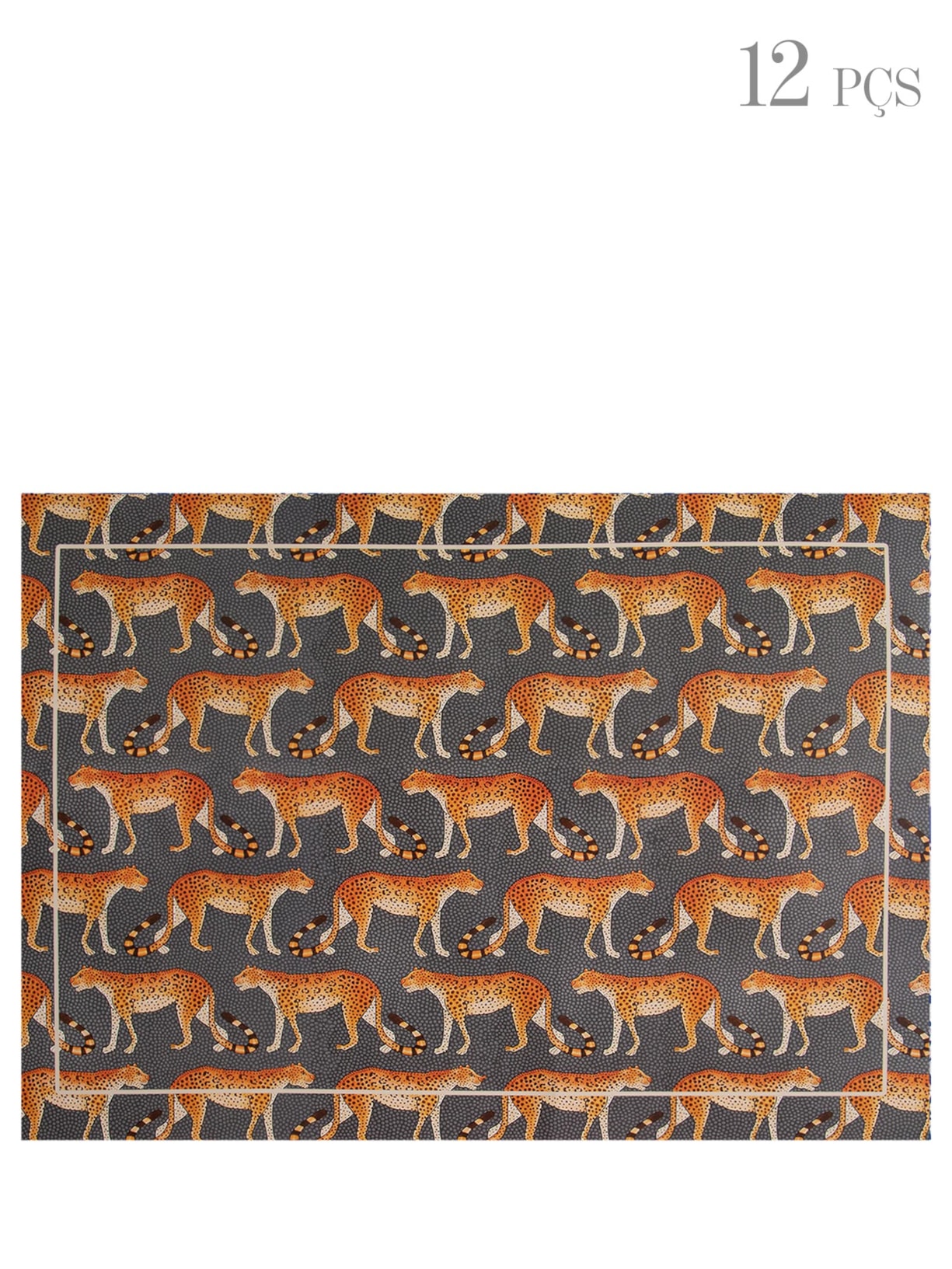 Kit 12 Jogos Americanos Guepardo - Cinza