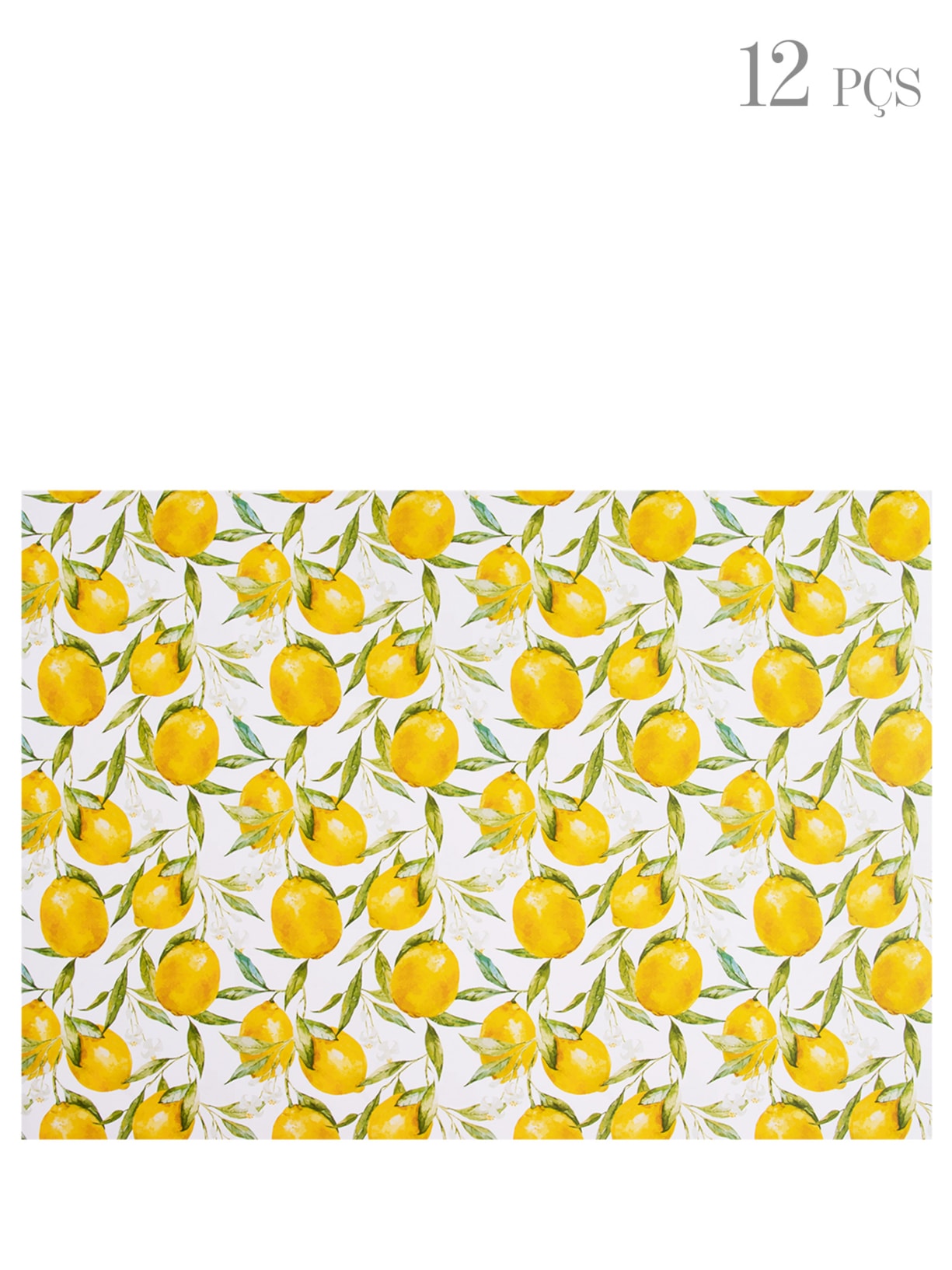 Kit 12 Jogos Americanos Limão Siciliano Amarelo Easy Home Design