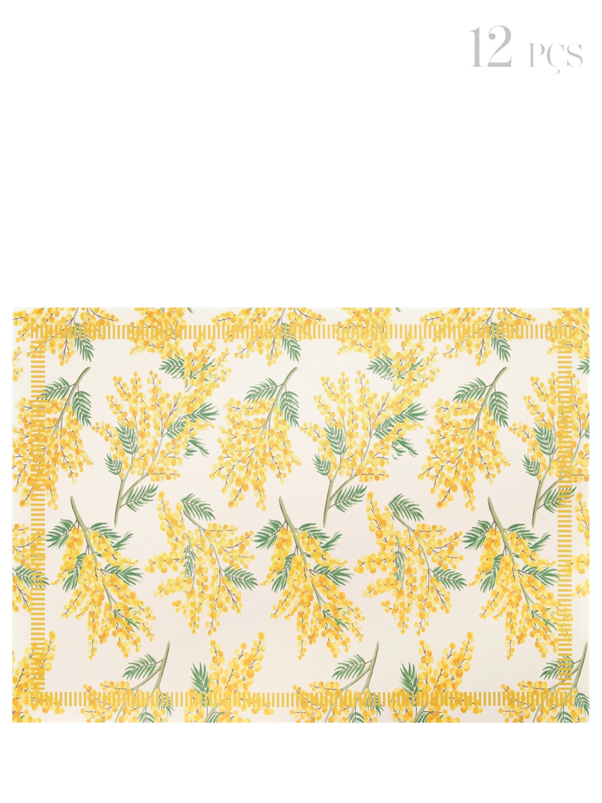 Kit 12 Jogos Americanos Yellow Garden - Amarelo