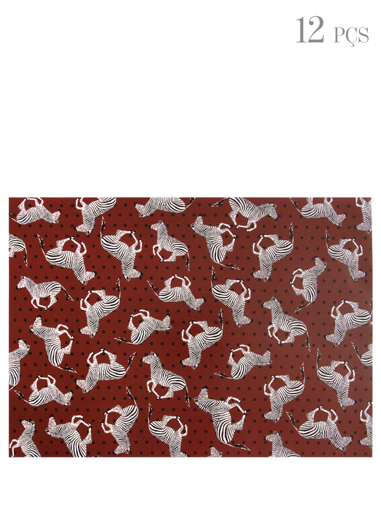 Kit 12 Jogos Americanos Zebras - Vinho