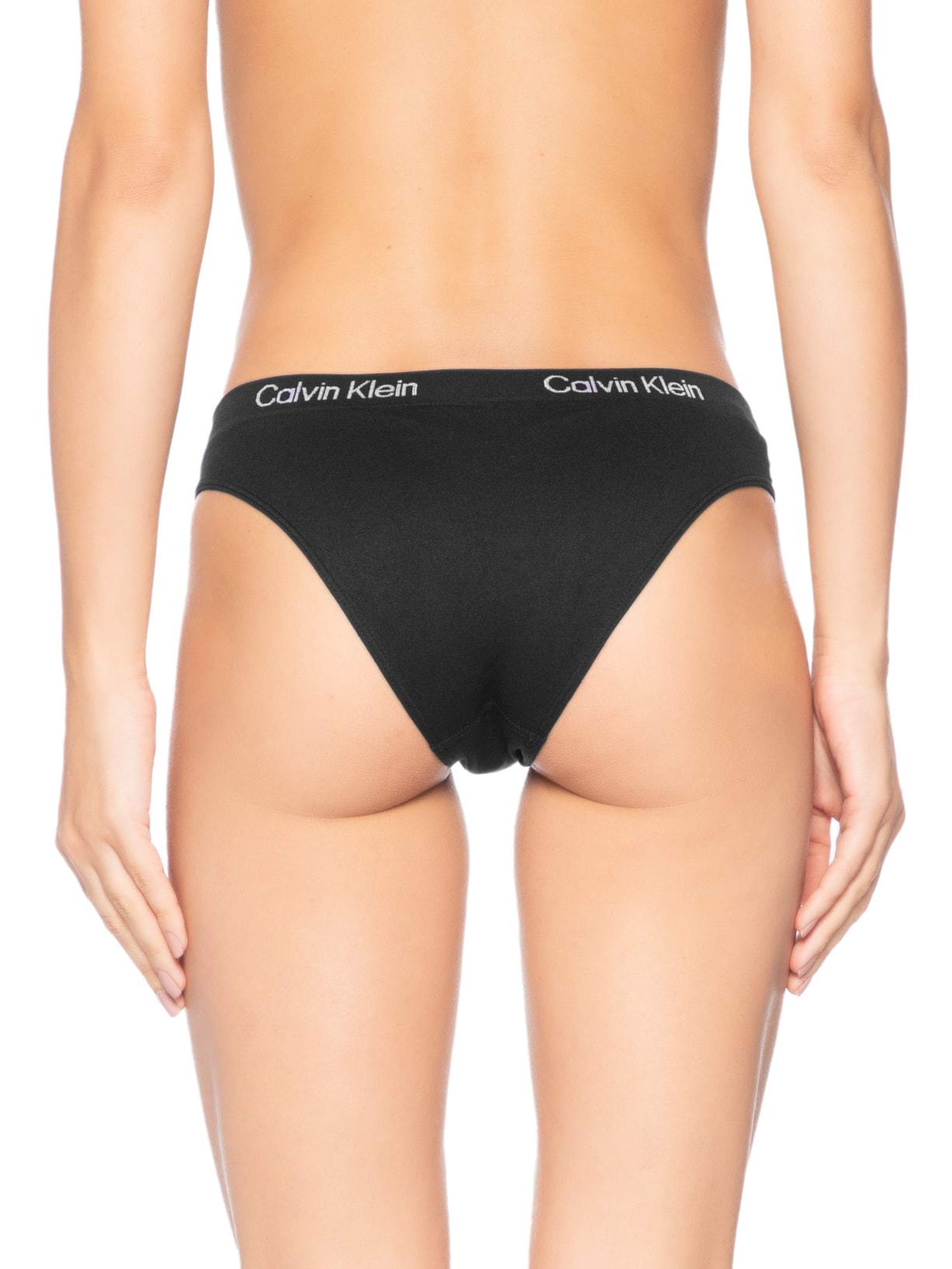 Kit 2 Calcinhas Tangas Microfibra Seamless Preto Calvin Klein Underwear