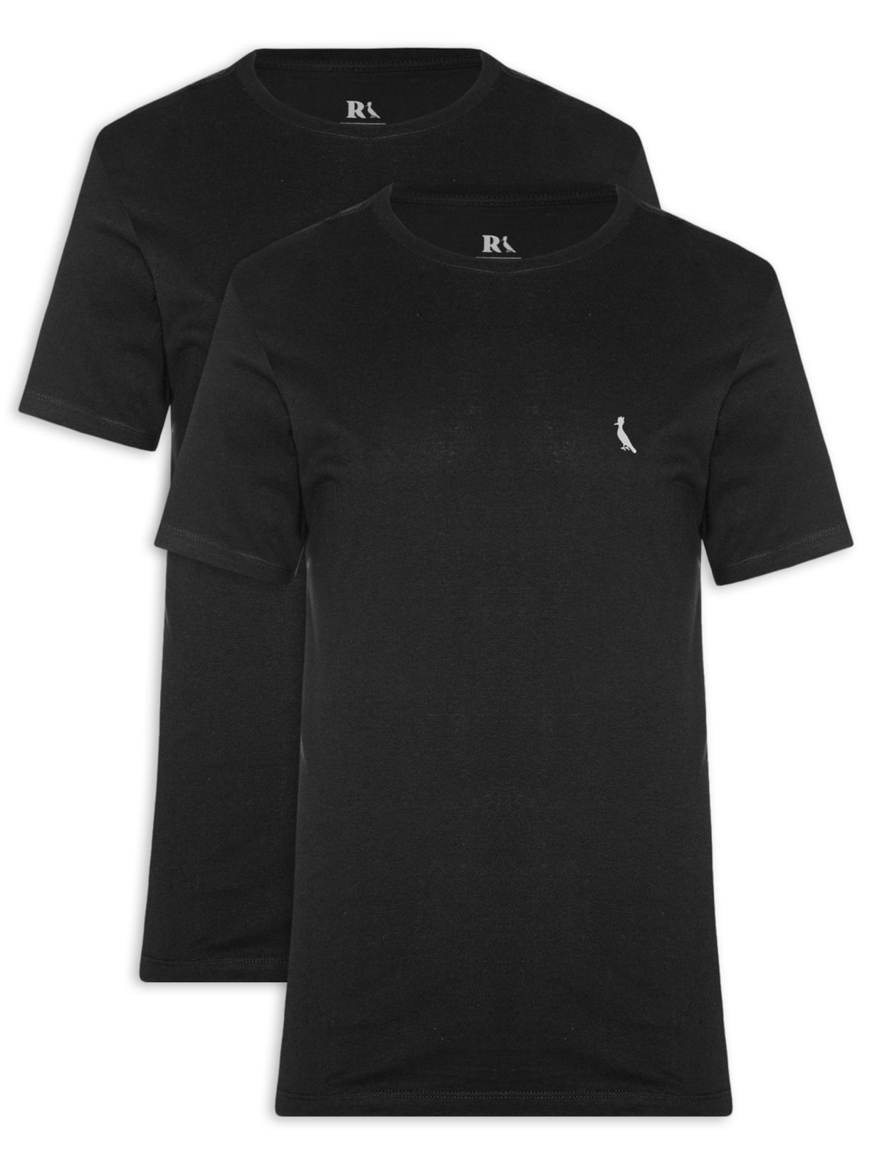 Kit 2 Camisetas Masculina Regular Essence Preto Reserva