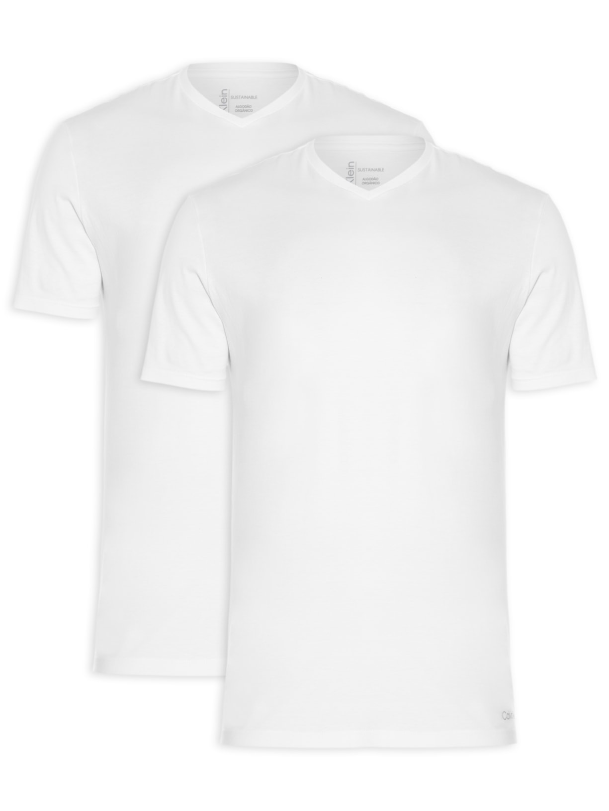 Kit 2 Camisetas Masculina V-neck Organic - Off White