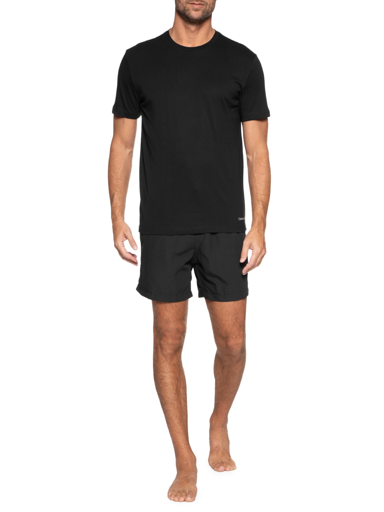 Kit 2 Camisetas Masculinas Básicas Gola Careca Em Algodão Calvin Klein Underwear