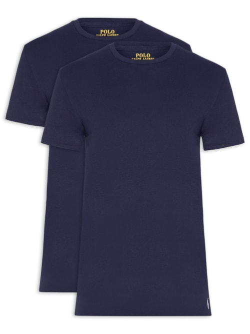 Kit 2 Camisetas Masculinas Logo Classic – Azul