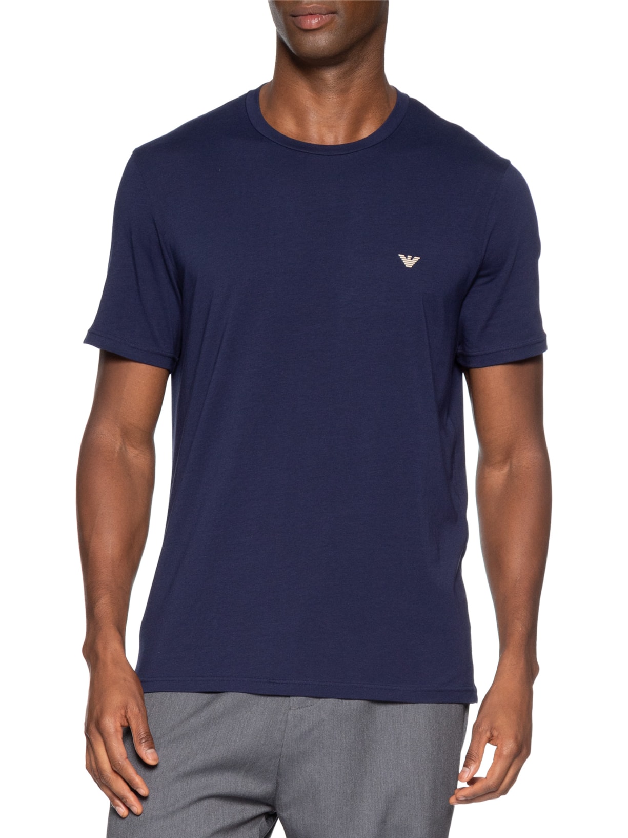 Kit 2 Camisetas Masculinas Pack Top 2 Peças Azul Emporio Armani Bodywear