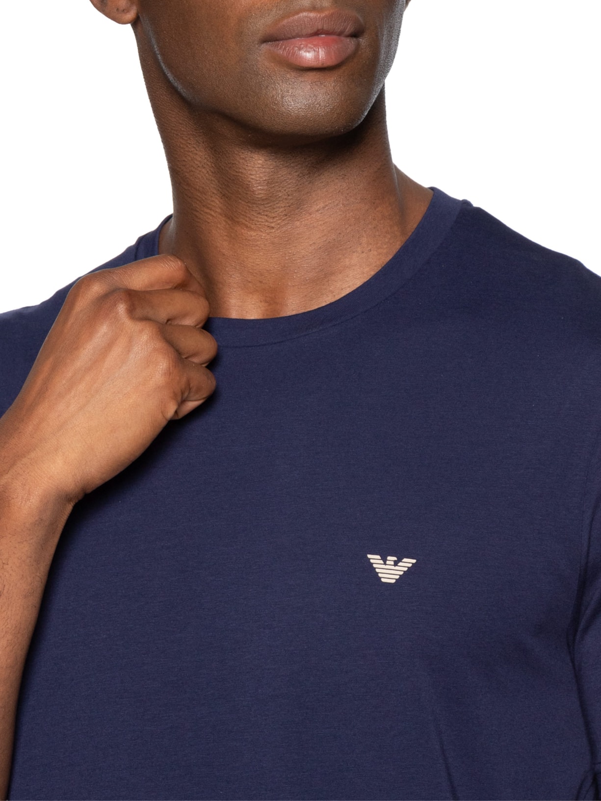 Kit 2 Camisetas Masculinas Pack Top 2 Peças Azul Emporio Armani Bodywear