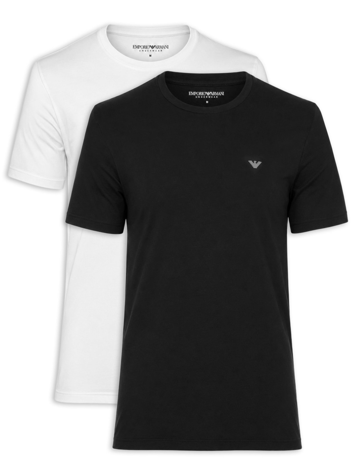 Kit 2 Camisetas Masculinas Pack Top 2 Peças Branco Emporio Armani Bodywear