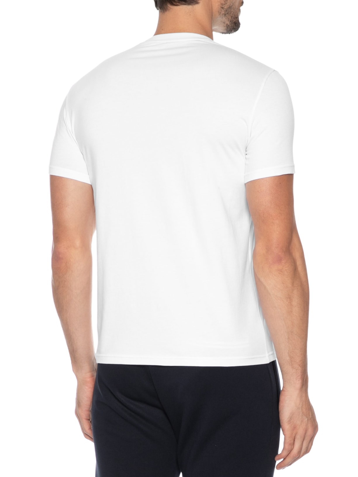 Kit 2 Camisetas Masculinas Pack Top 2 Peças Branco Emporio Armani Bodywear