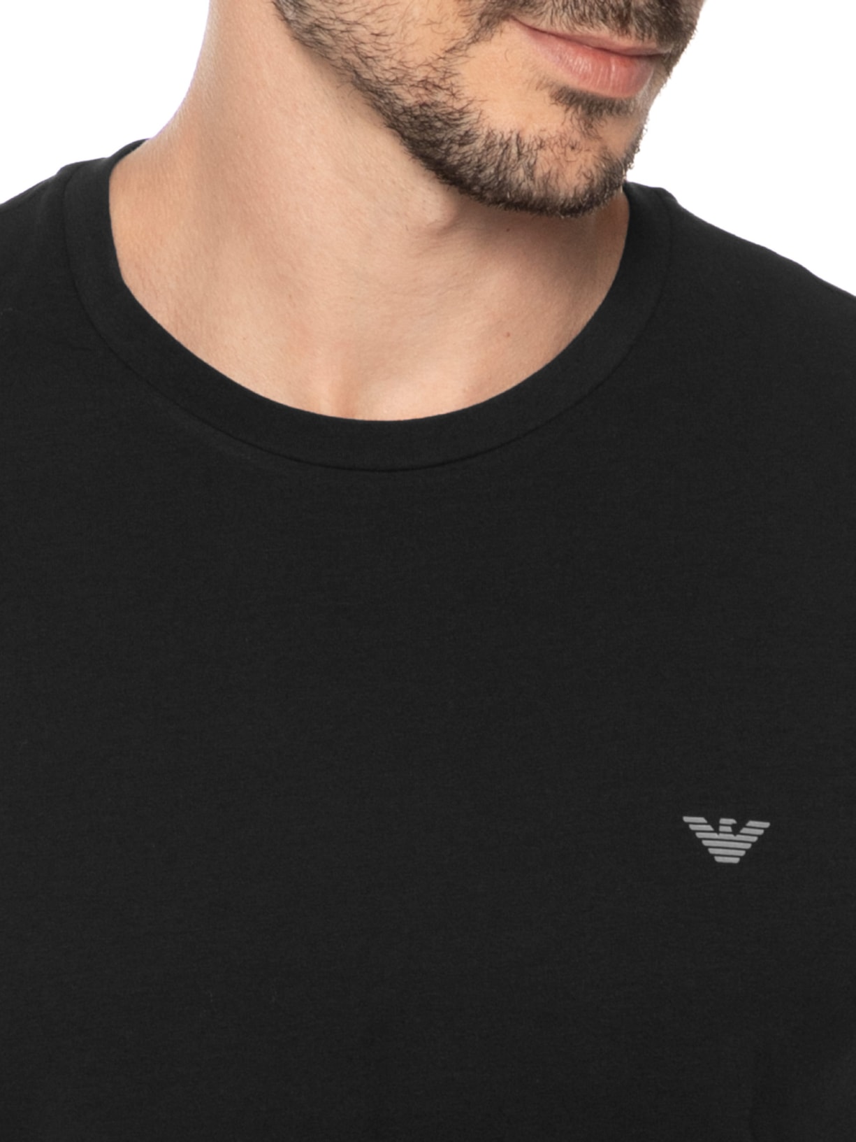 Kit 2 Camisetas Masculinas Pack Top 2 Peças Branco Emporio Armani Bodywear