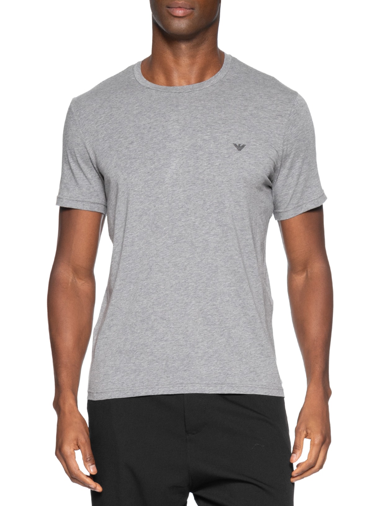 Kit 2 Camisetas Masculinas Pack Top 2 Peças Cinza Emporio Armani Bodywear