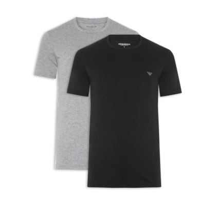 Kit 2 Camisetas Masculinas Pack Top 2 Peças - Cinza