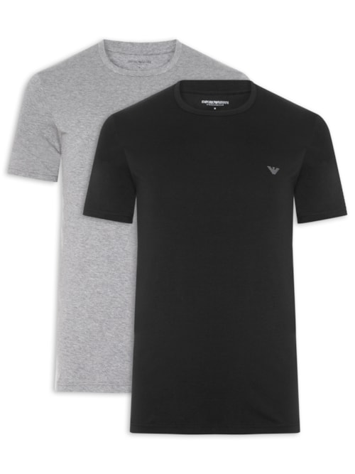 Kit 2 Camisetas Masculinas Pack Top 2 Peças - Cinza