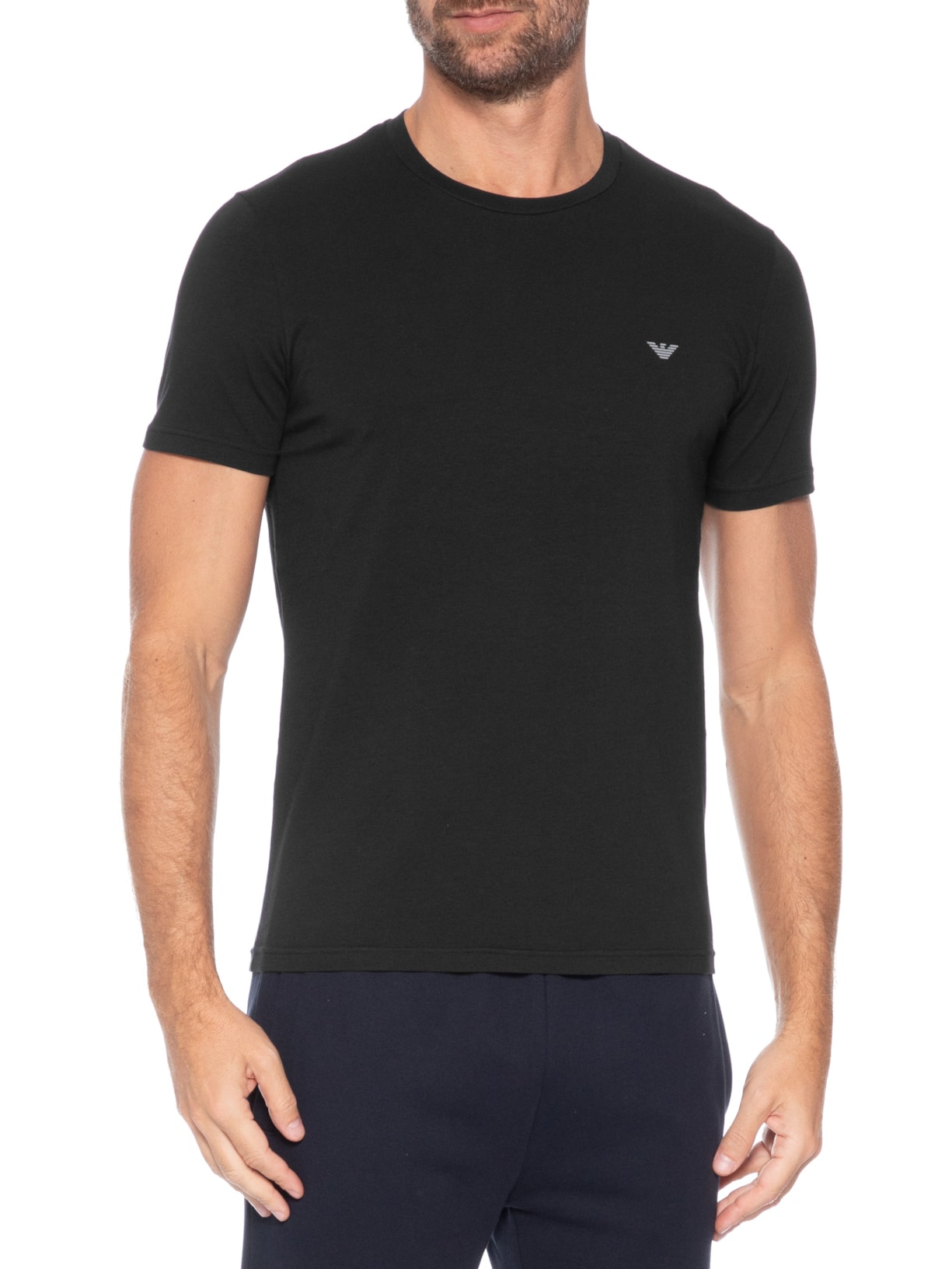 Kit 2 Camisetas Masculinas Pack Top 2 Peças Cinza Emporio Armani Bodywear