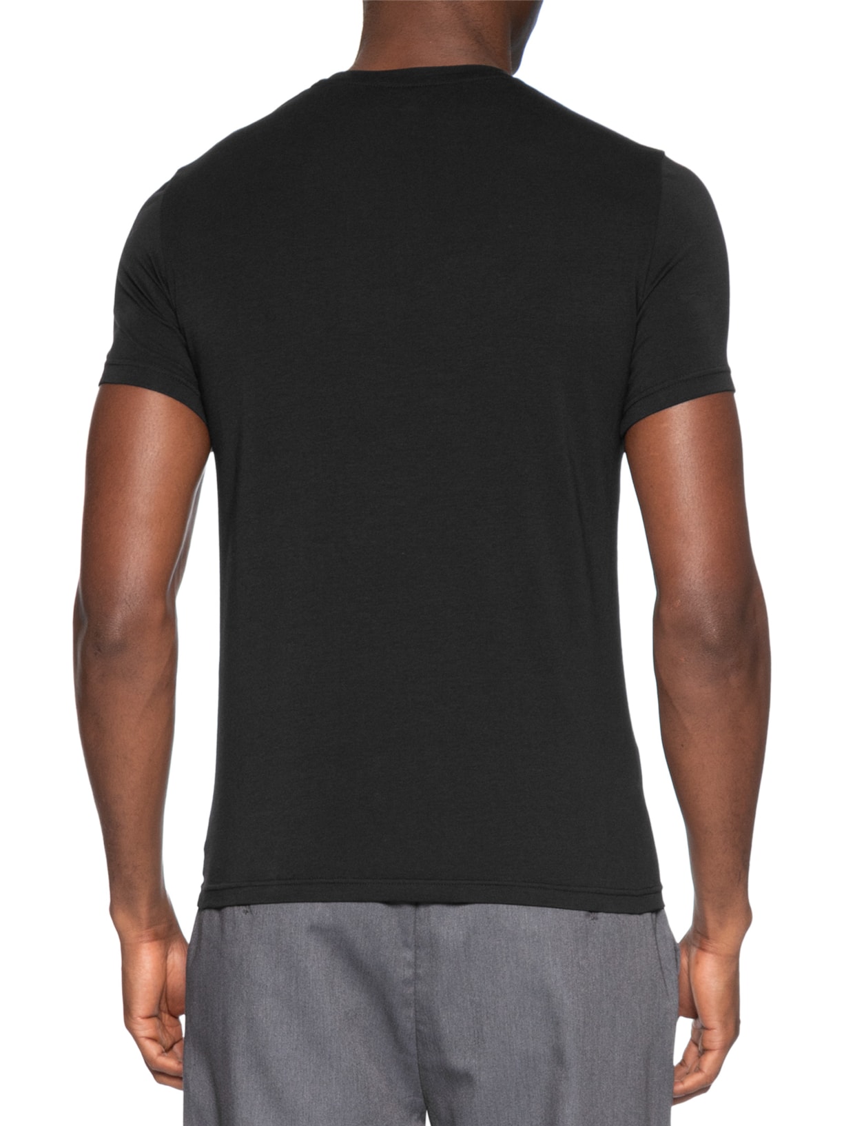 Kit 2 Camisetas Masculinas Pack Top 2 Peças Preto Emporio Armani Bodywear