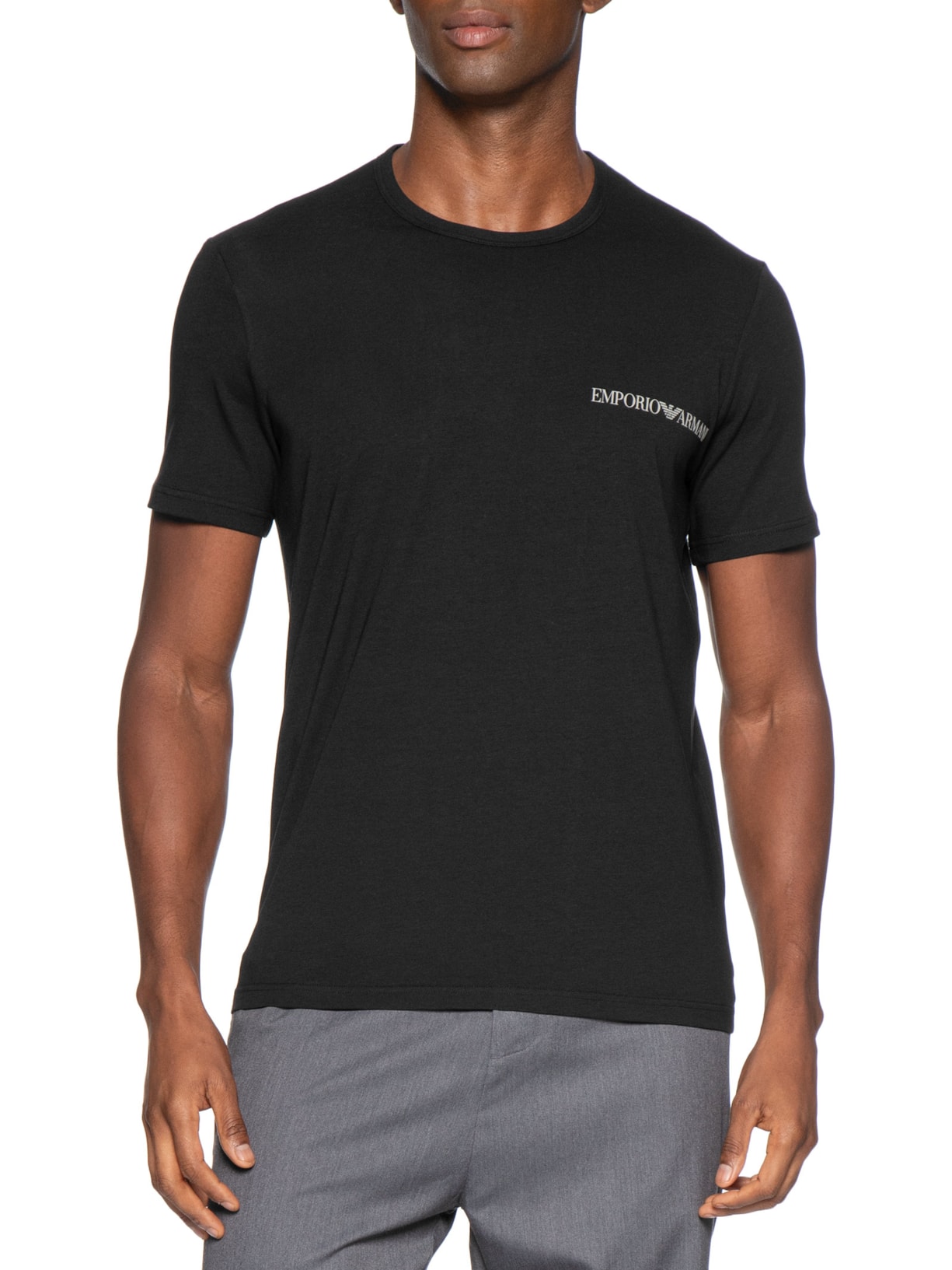 Kit 2 Camisetas Masculinas Pack Top– Preto Emporio Armani Bodywear