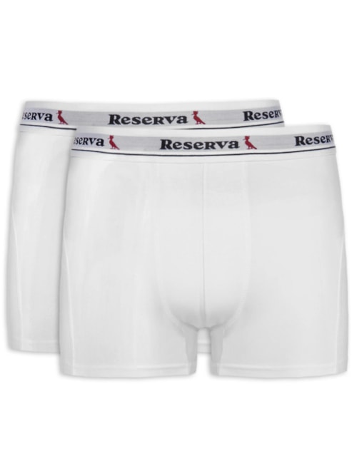Kit 2 Cuecas Boxer Básica - Branco