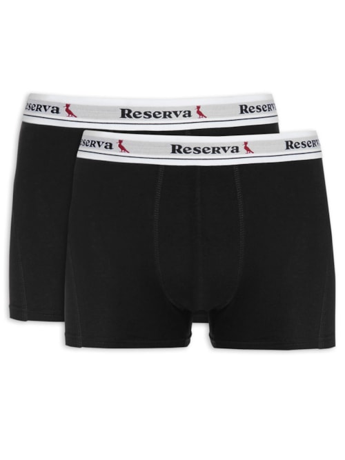Kit 2 Cuecas Boxer Básica - Preto