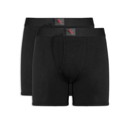 Kit 2 Cuecas Boxer Pima - Preto