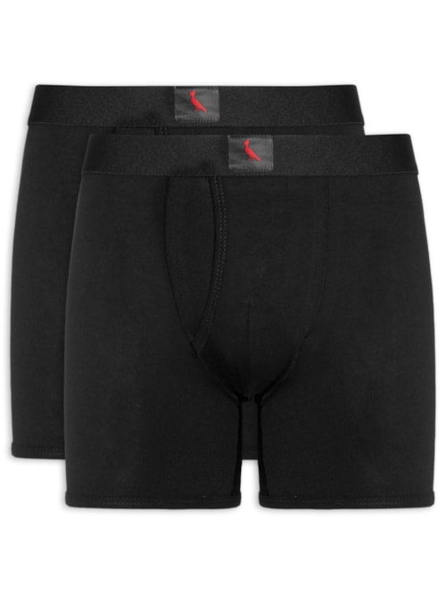 Kit 2 Cuecas Boxer Pima - Preto
