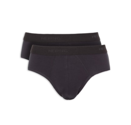 Kit 2 Cuecas Slip Com Elástico - Preta