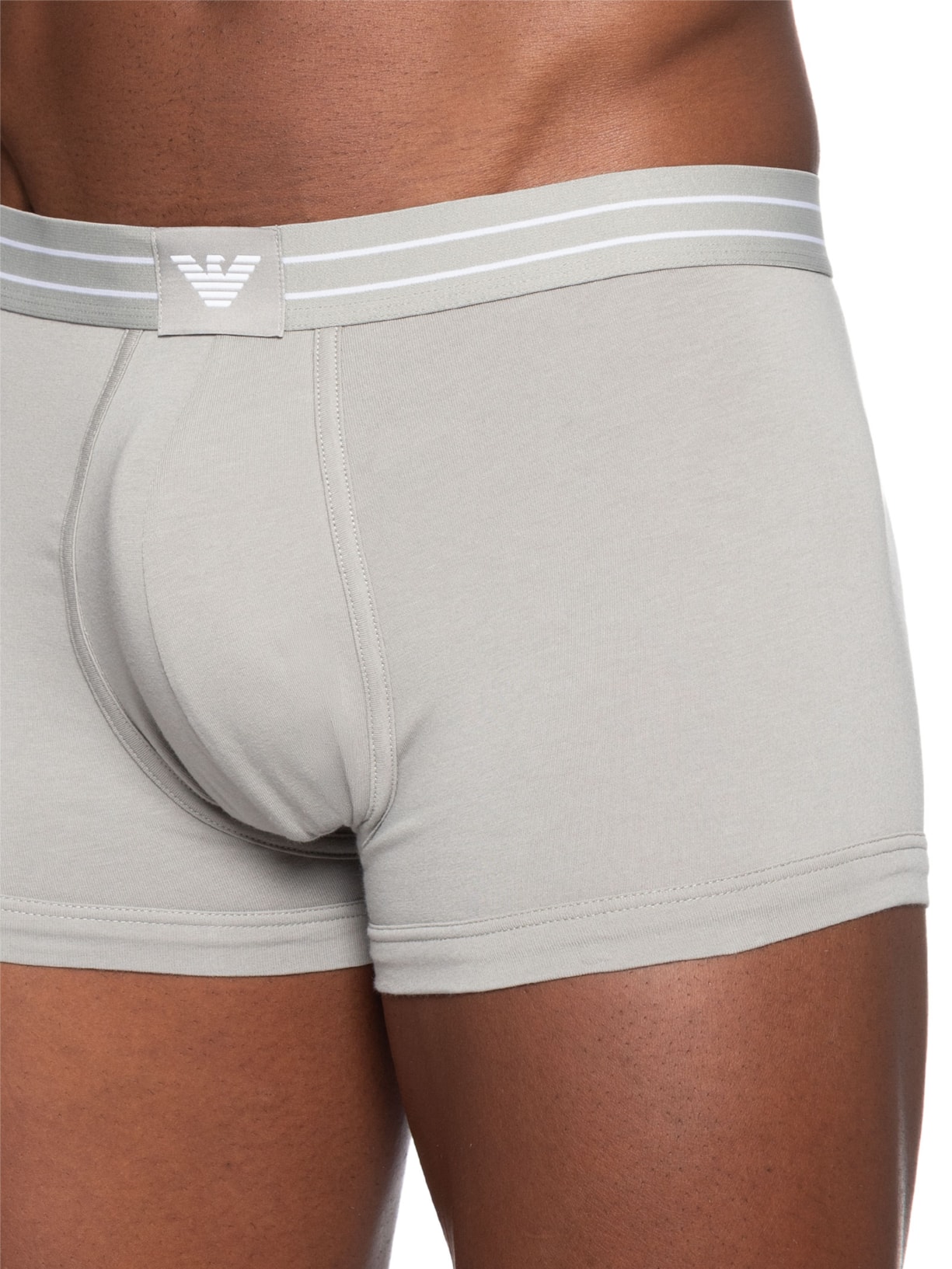 Kit 2 Cuecas Trunk Mini Logo Cinza Emporio Armani Bodywear