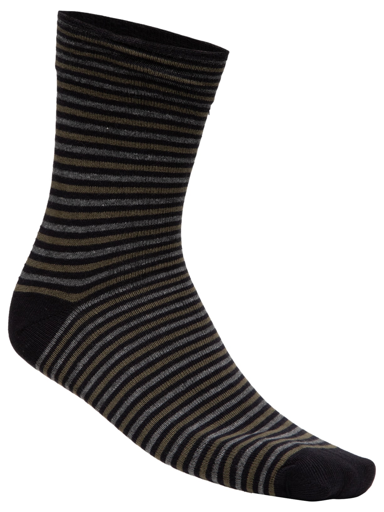 Kit 2 Meia Cano Médio Listras Finas Masculina – Preto Osklen