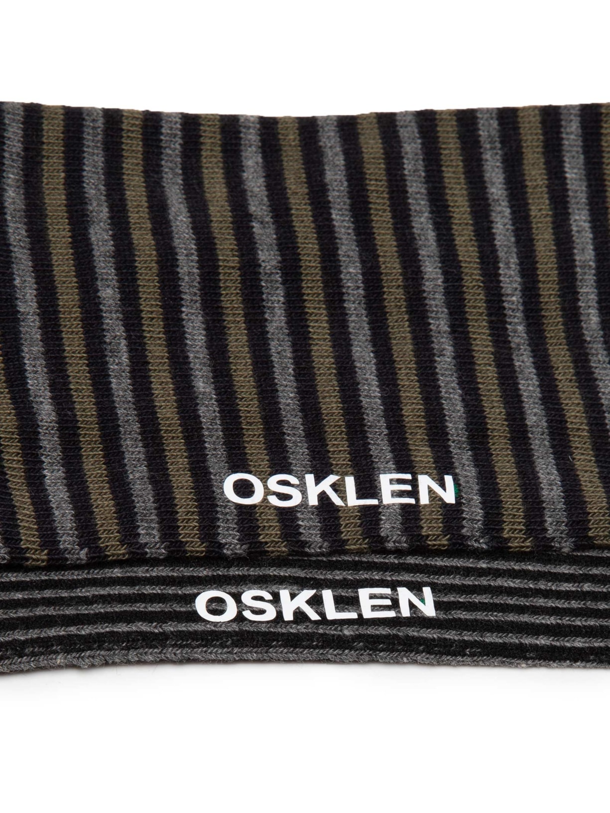 Kit 2 Meia Cano Médio Listras Finas Masculina – Preto Osklen