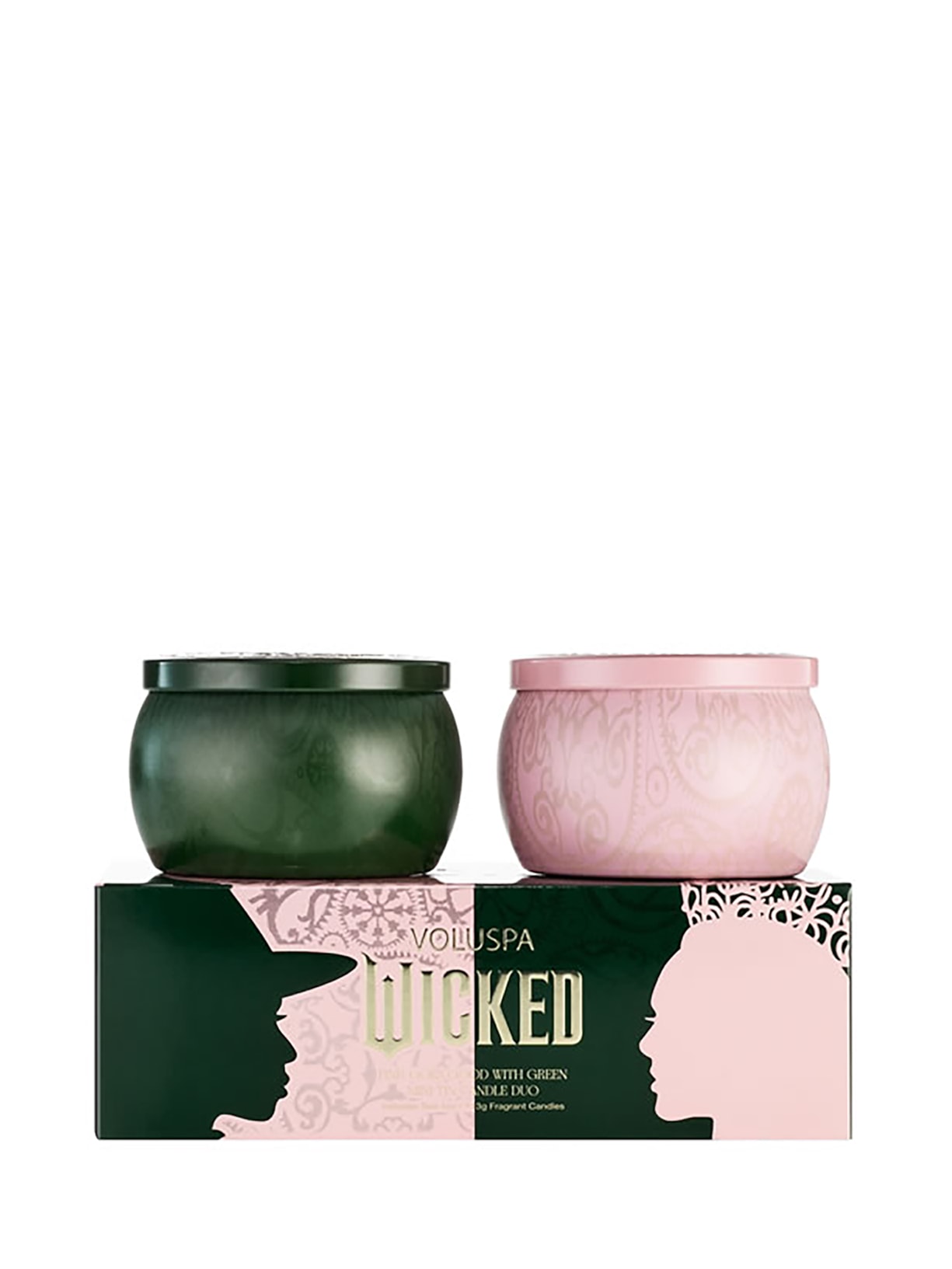 Kit 2 Mini Velas Lata 25H Wicked (1 Mini Lata Rosa E 1 Mini Lata Verde)