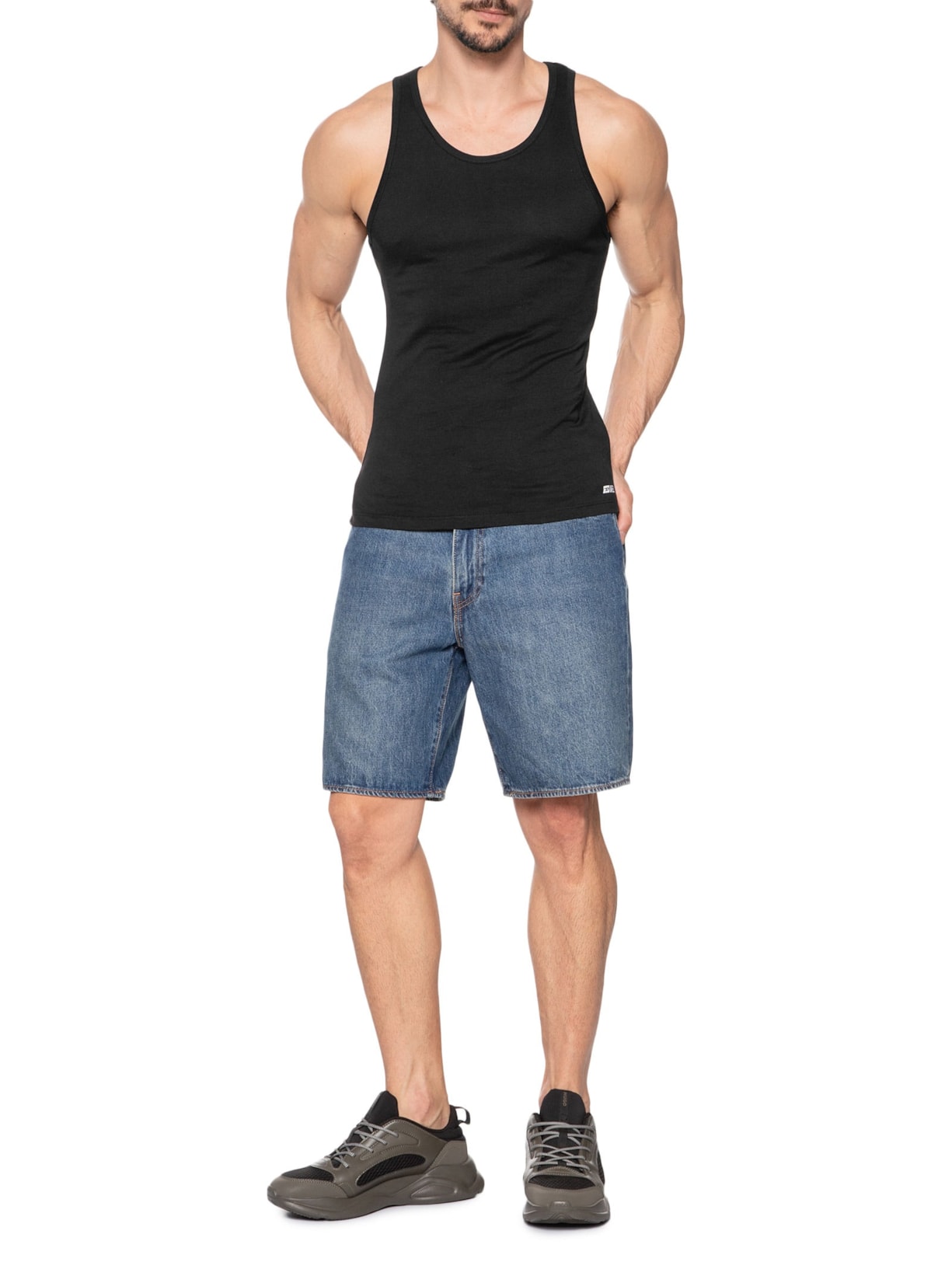 Kit 2 Regatas Masculinas Walty D-Box Preto Diesel