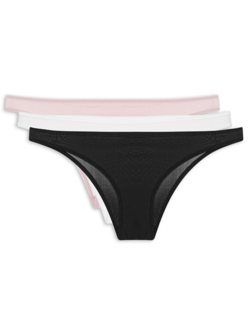Kit 3 Calcinhas Tanga – Preto