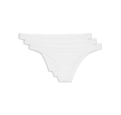 Kit 3 Calcinhas Tanga - Branco