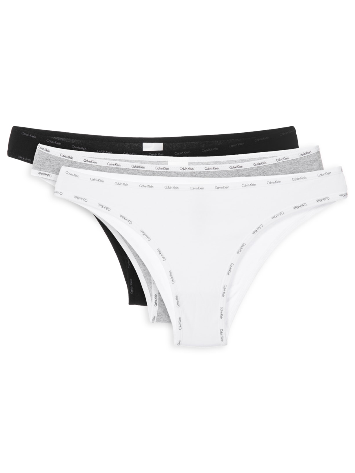 Kit 3 Calcinhas Tanga Elástico Logo - Preto