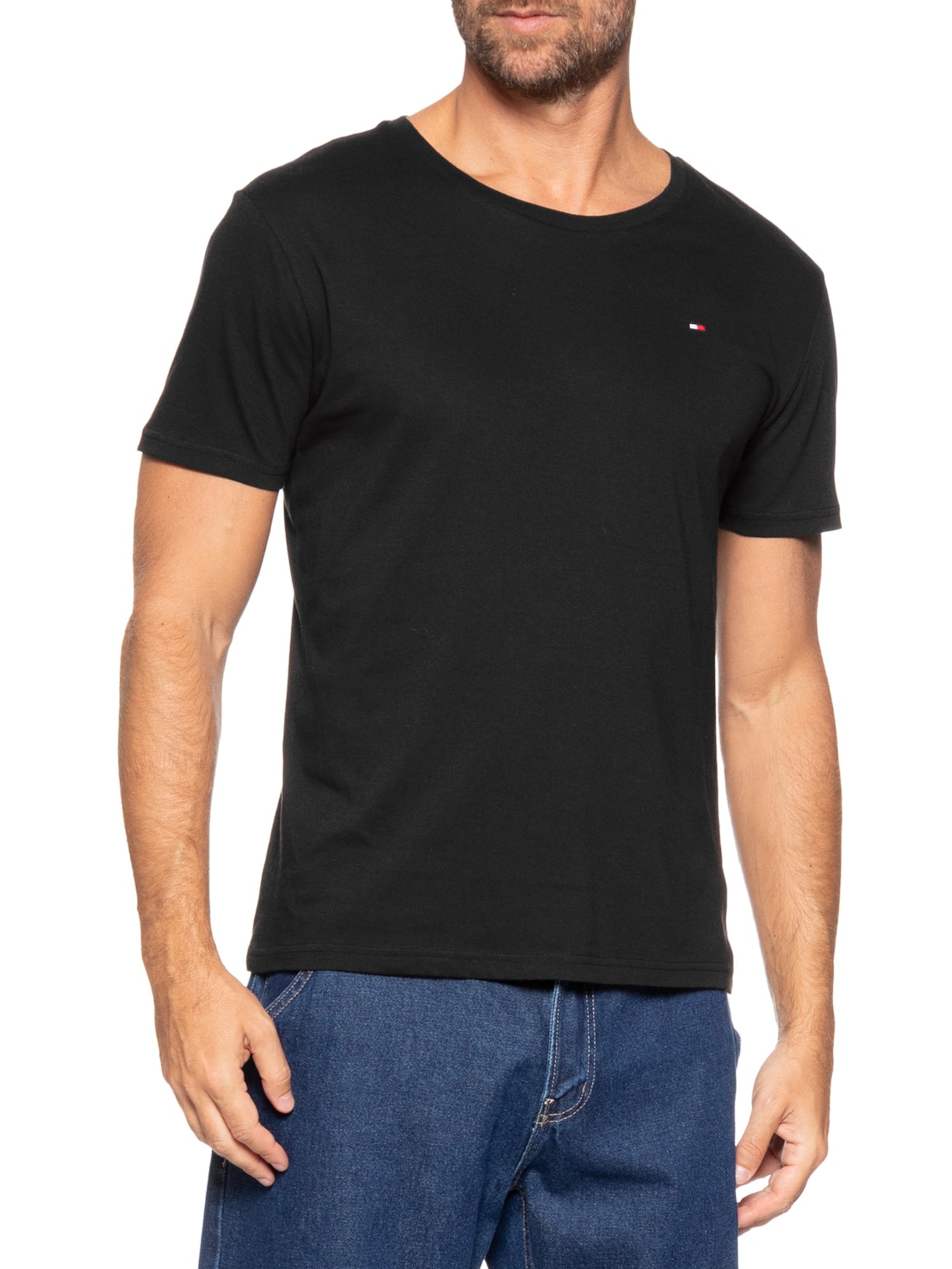 Kit 3 Camisetas Masculinas Básicas Em Algodão Tommy Hilfiger