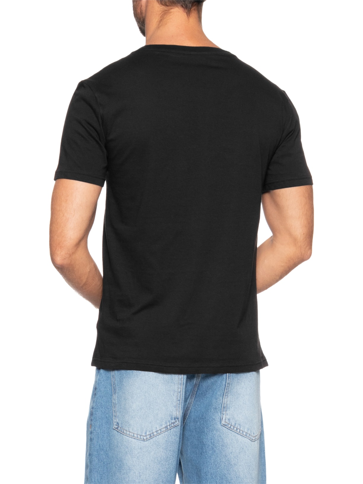 Kit 3 Camisetas Masculinas Básicas Em Algodão Preto Tommy Hilfiger