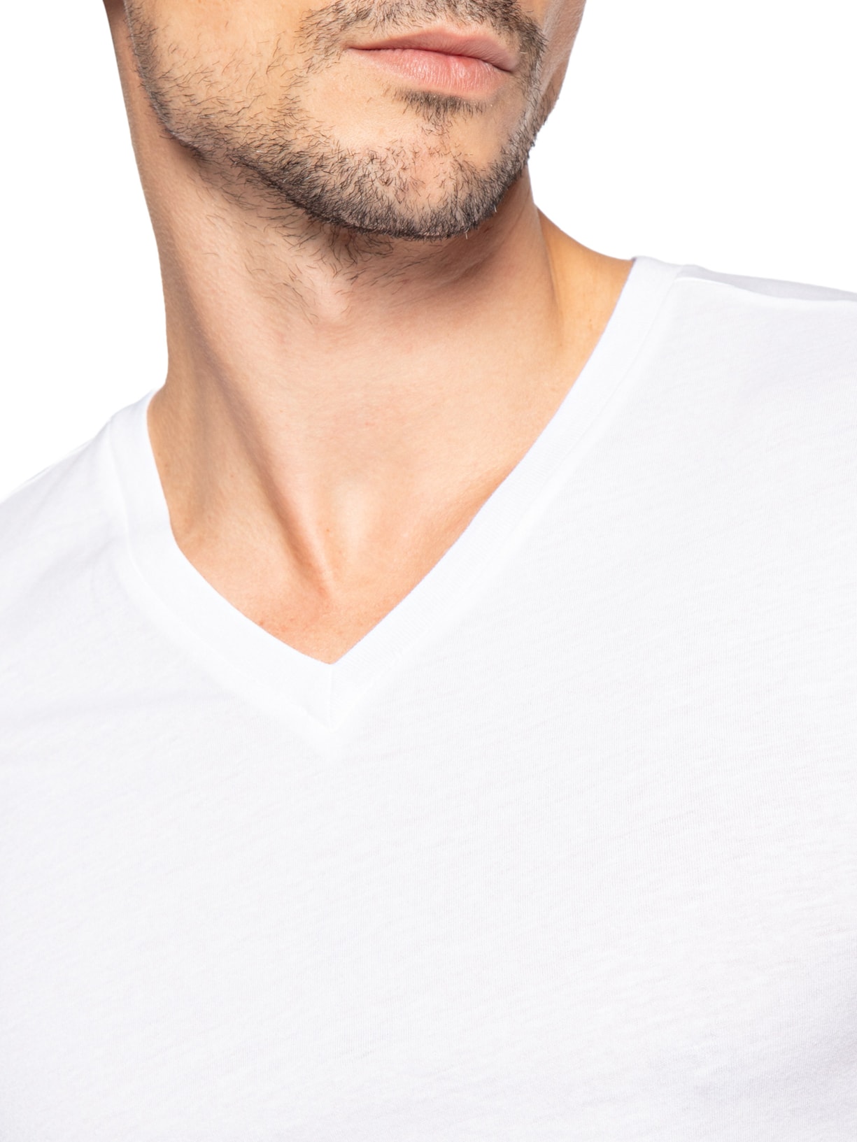 Kit 3 Camisetas Masculinas Gola V Logo Bordado – Branco Polo Ralph Lauren