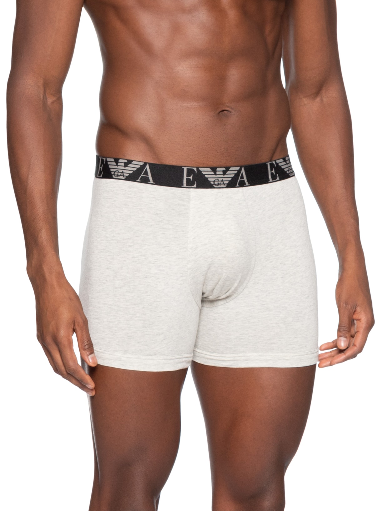 Kit 3 Cuecas Boxer Bottom 3 Peças Cinza Emporio Armani Bodywear