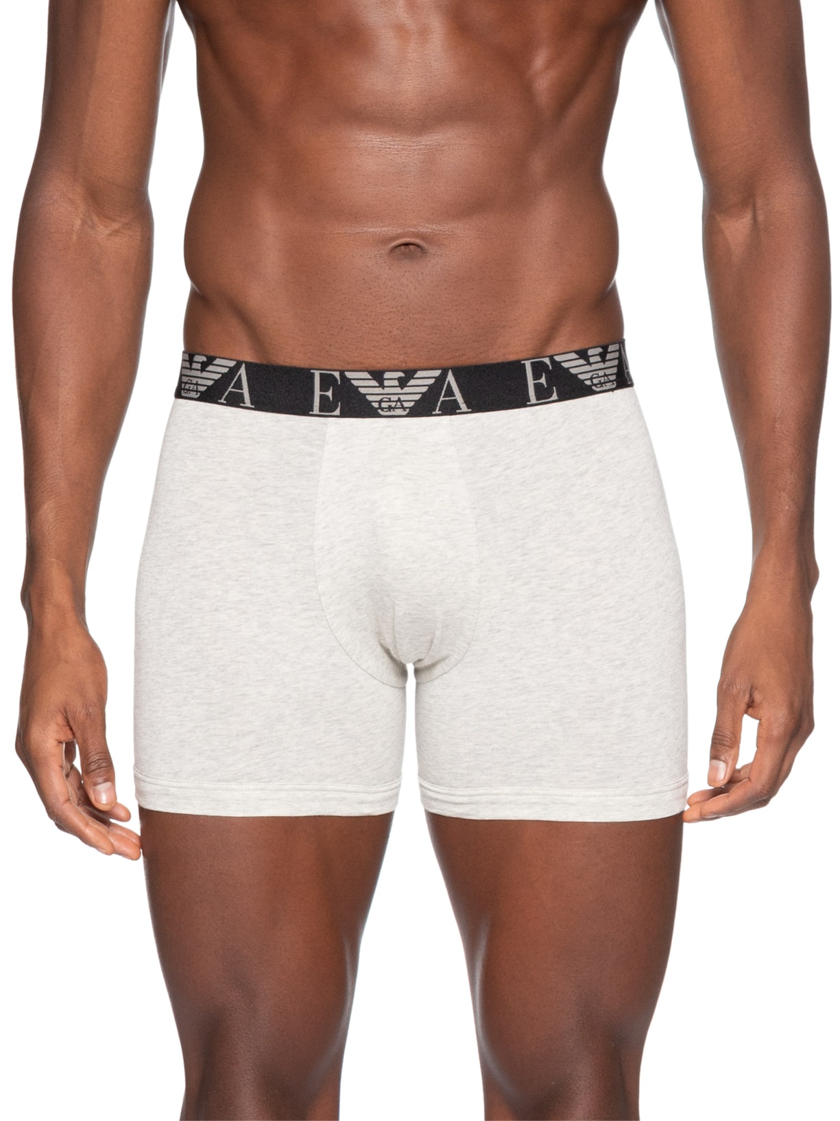 Kit 3 Cuecas Boxer Bottom 3 Peças Cinza Emporio Armani Bodywear